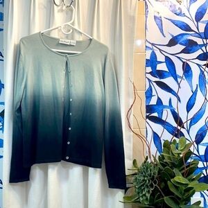 Women’s Patchington Black and Gray Ombré Cardigan Sweater Size Large